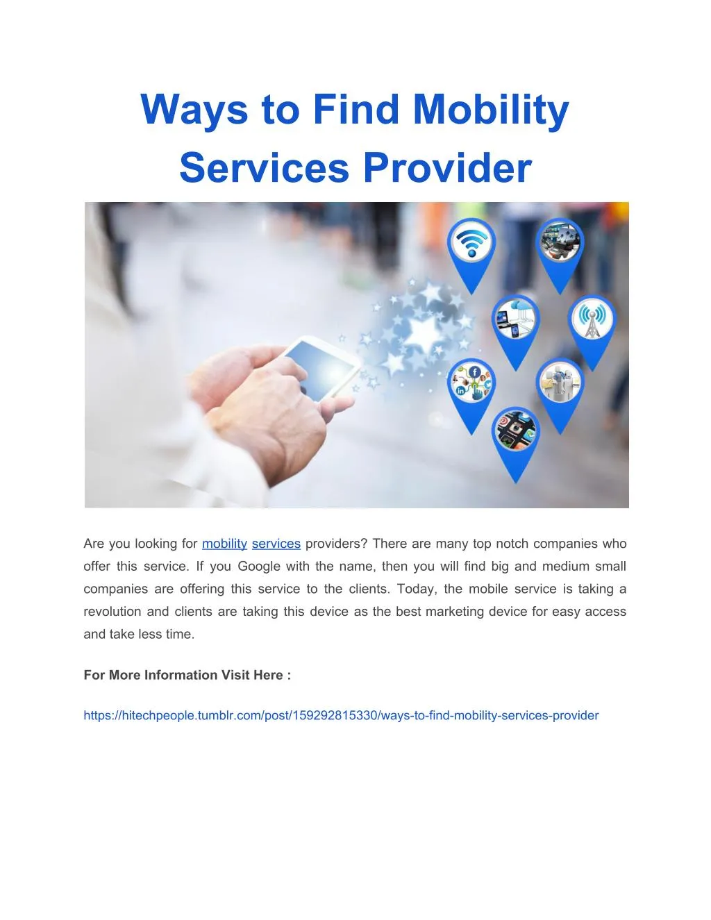 ways to find mobility services provider