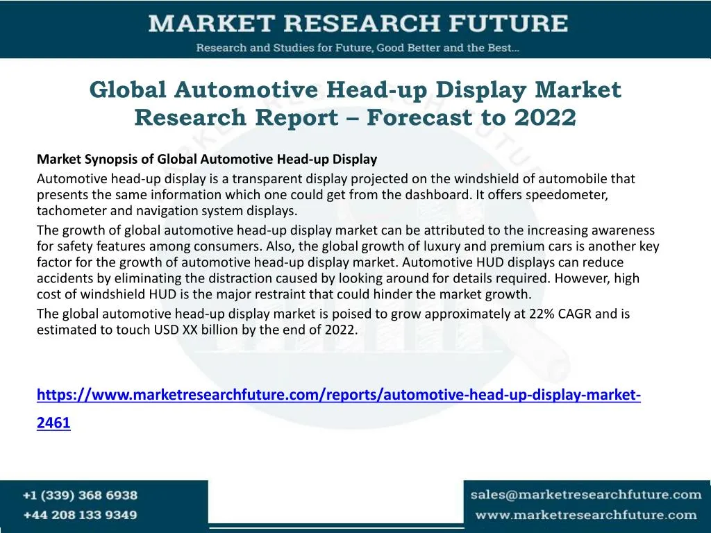 global automotive head up display market research report forecast to 2022