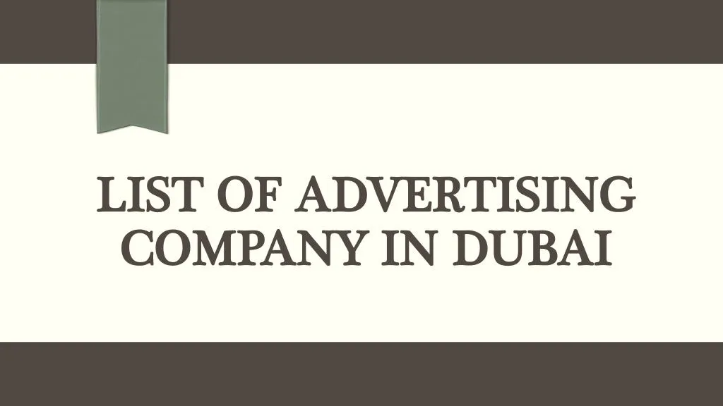 list of advertising company in dubai