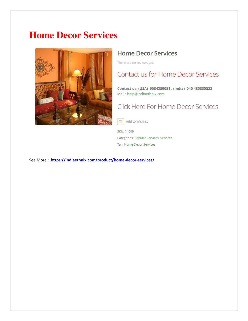 home decor services
