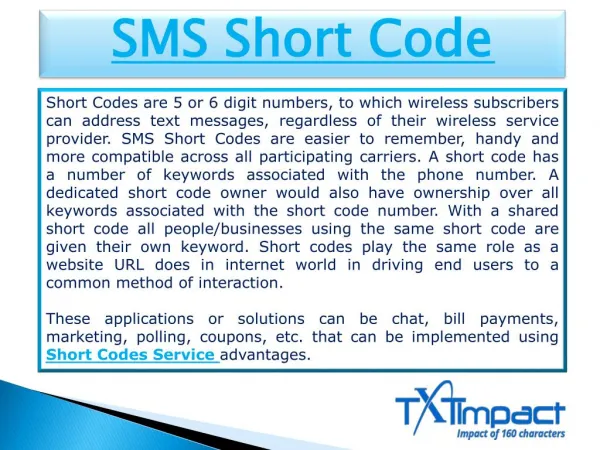 Short Codes Service | Free Short Codes | SMS Short Code Service