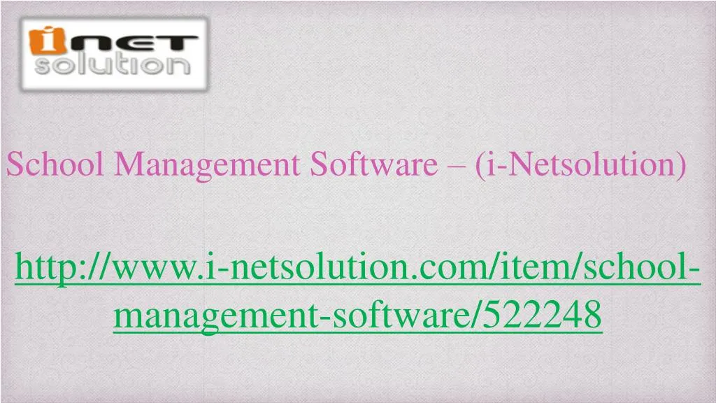school management software i netsolution