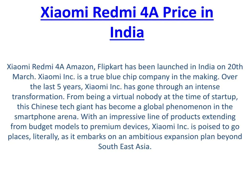 xiaomi redmi 4a price in india