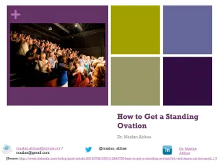 Speaker's Tips - How to get a standing ovation