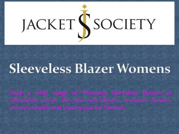 Sleeveless Blazer Womens