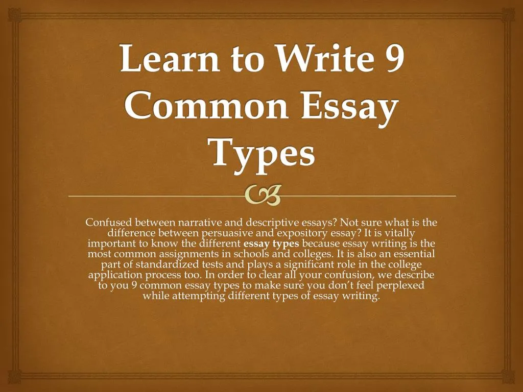 learn to write 9 common essay types