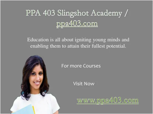PPA 403 Slingshot Academy / ppa403.com
