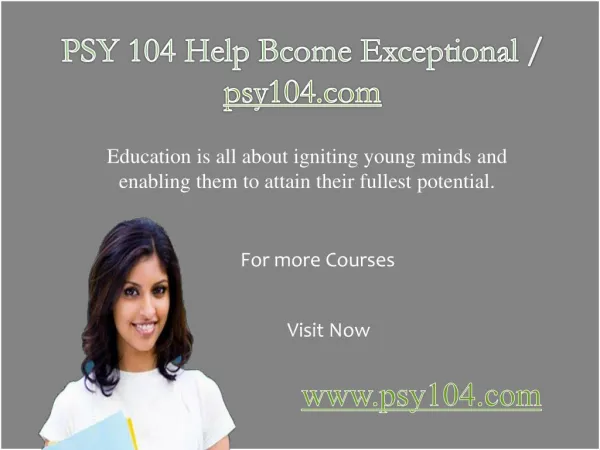 PSY 104 Help Bcome Exceptional / psy104.com