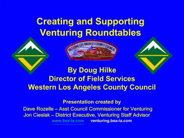 Creating and Supporting Venturing Roundtables