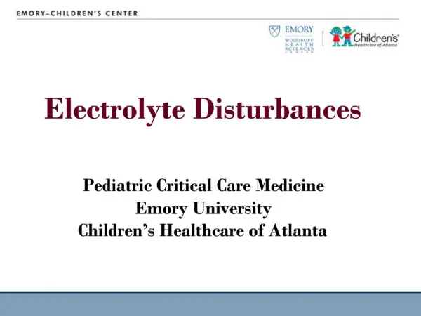 Electrolyte Disturbances