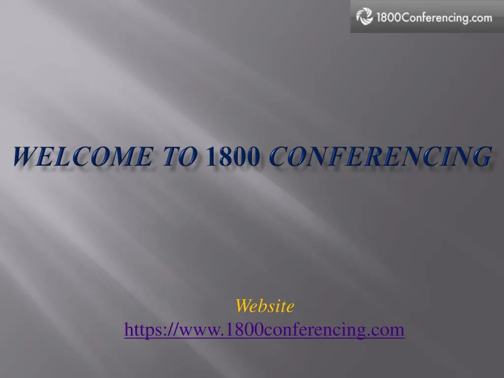 welcome to 1800 conferencing