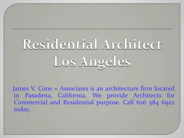 Residential Architect Los Angeles