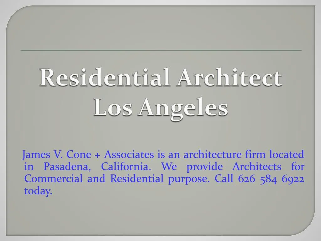residential architect los angeles