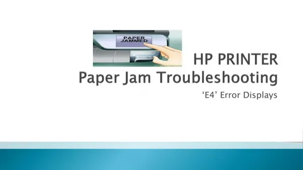 HP Printer Troubleshooting for Paperjam Error