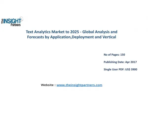 Text Analytics Market to 2025: Trends, Business Strategies and Opportunities with Key Players Analysis |The Insight Part