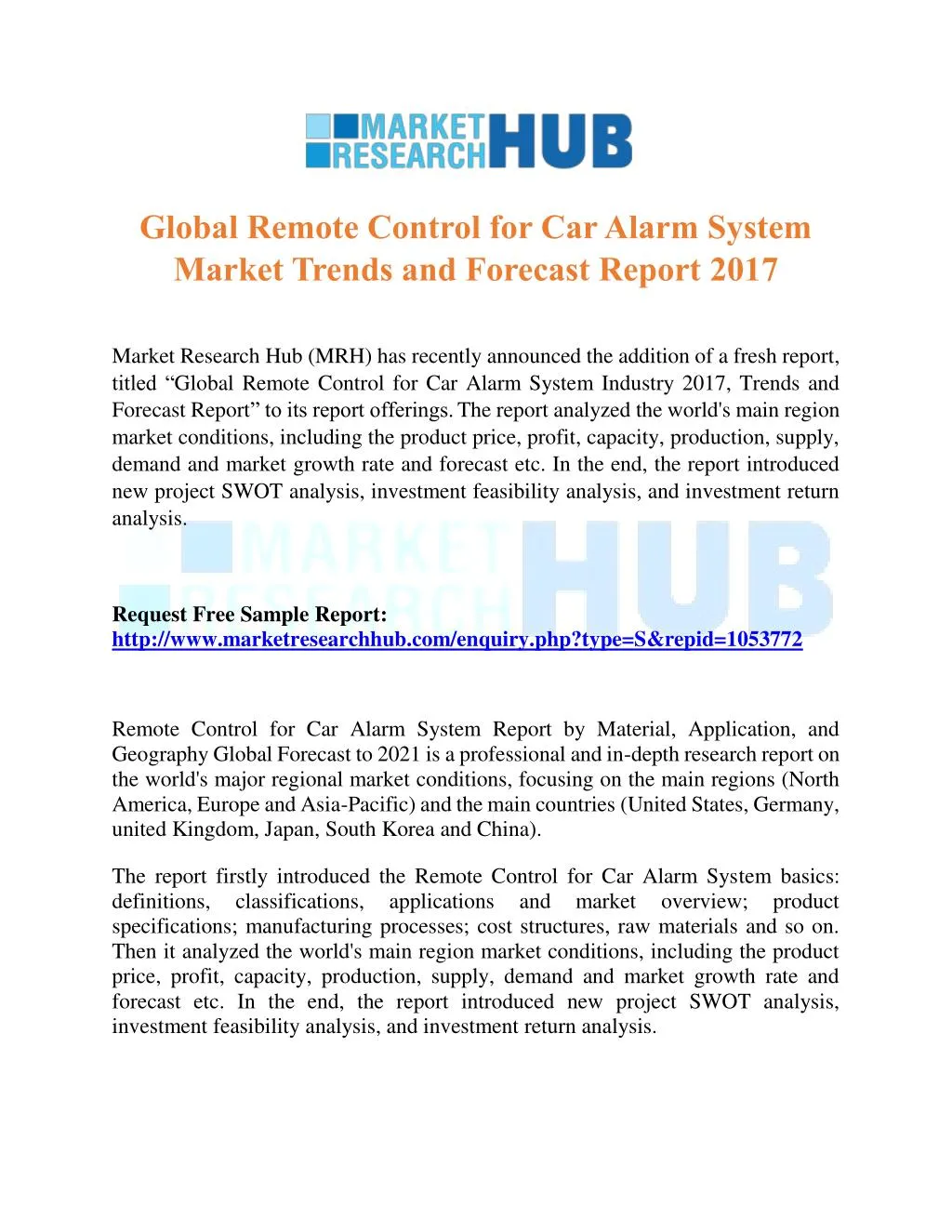 global remote control for car alarm system market
