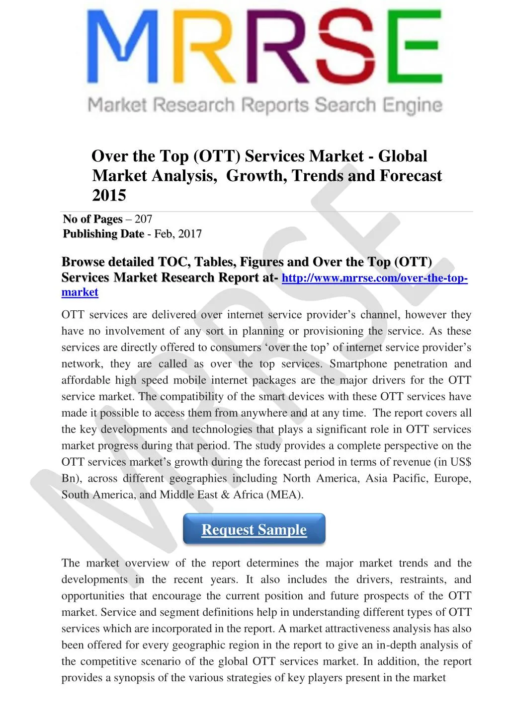 over the top ott services market global market