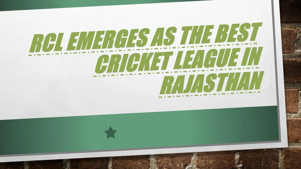 rcl emerges as the best cricket league in rajasthan