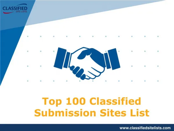 Top 100 Classified Submission Sites List 2017