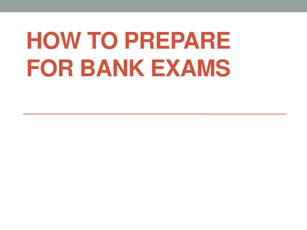 how to prepare for bank exams