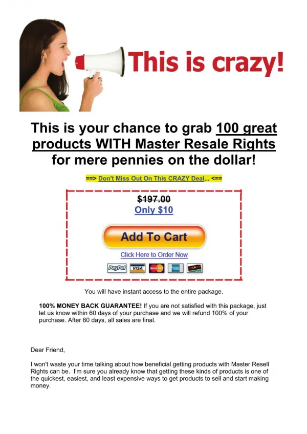 Grab 100 great products with master resale rights