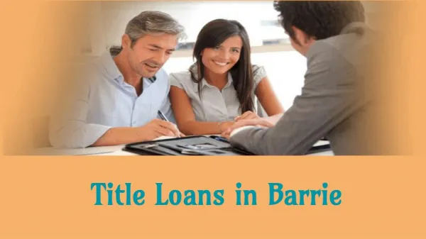 Advantages of Title Loans in Barrie