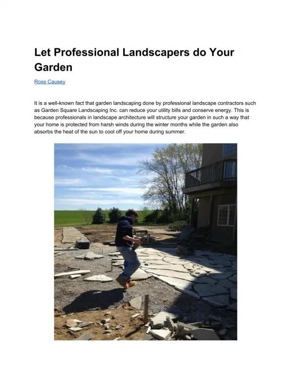 Let Professional Landscapers do Your Garden