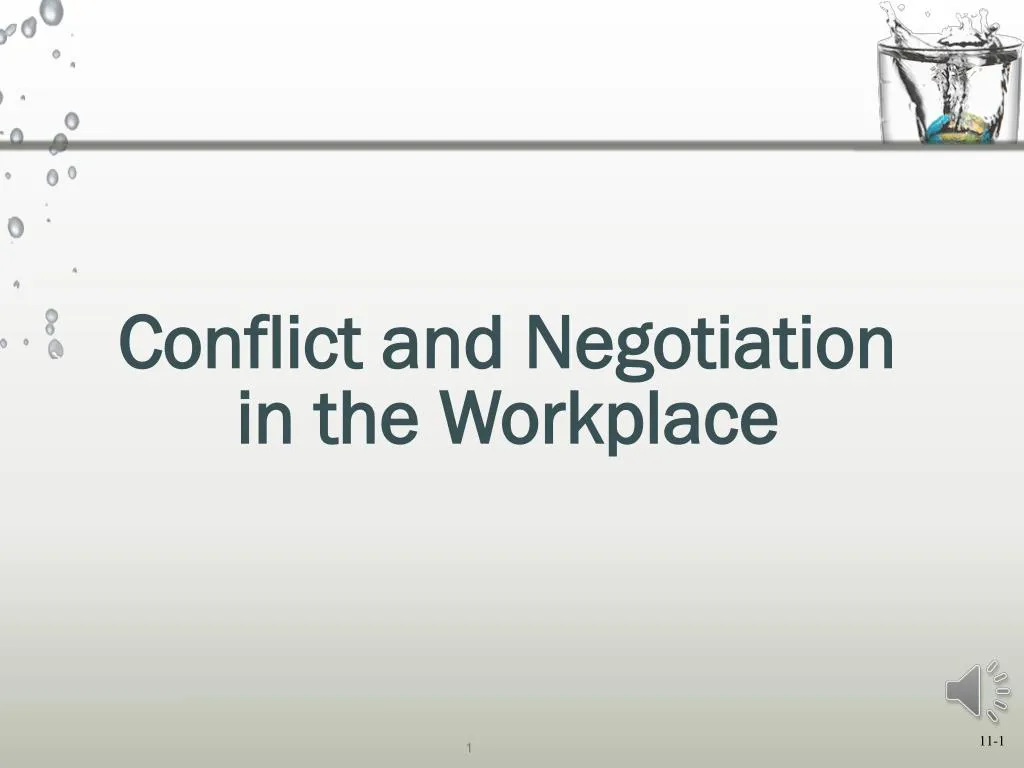 conflict and negotiation in the workplace