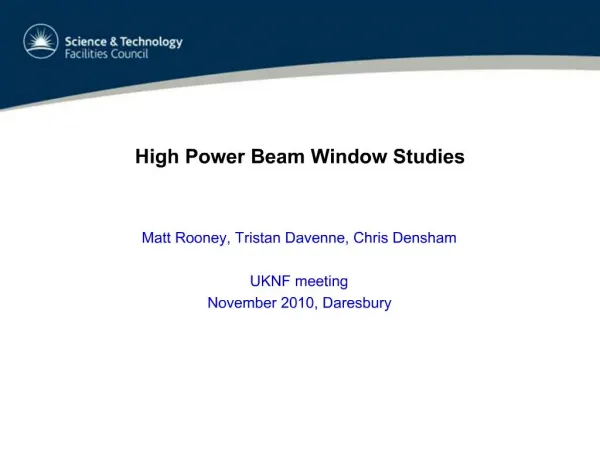 High Power Beam Window Studies