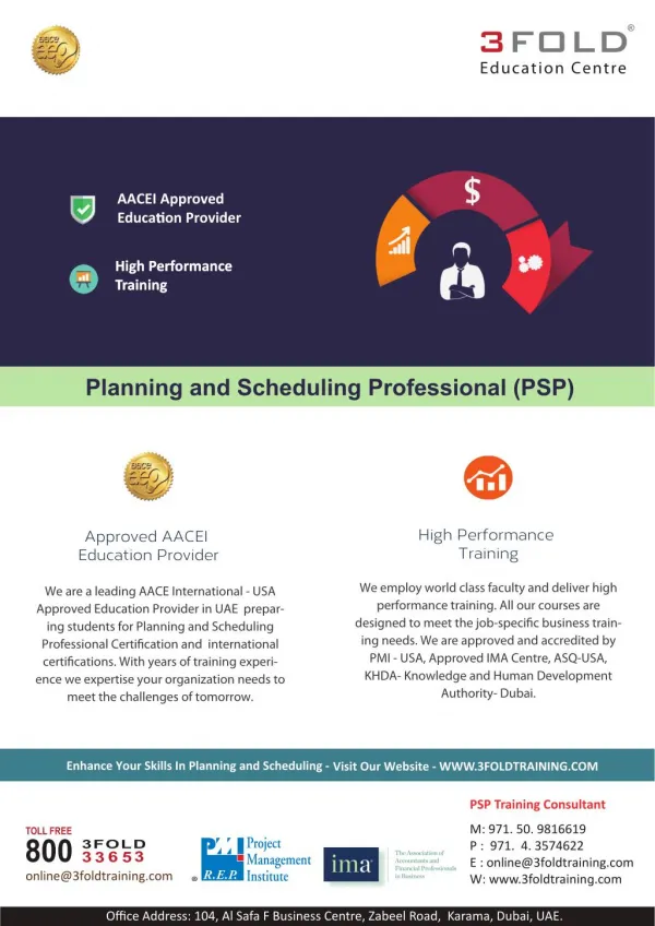 PSP Flyer Dubai - Planning & Scheduling Professional