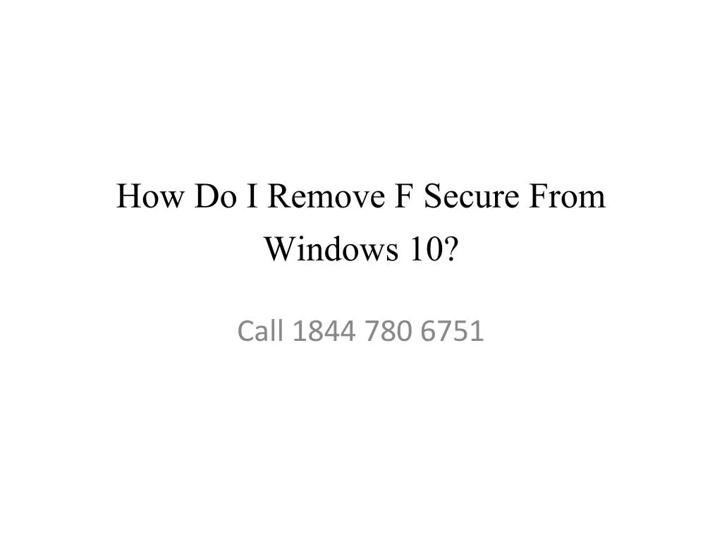 how do i remove f secure from windows 10