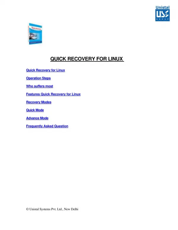 Unistal Linux Data Recovery Software- White Paper