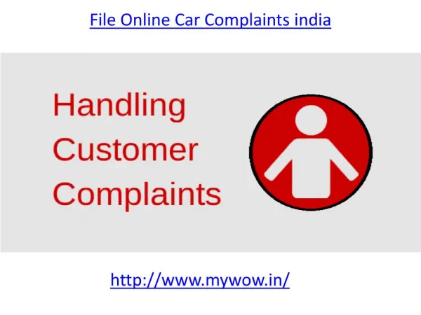 Where can you File Online Car Complaints in india