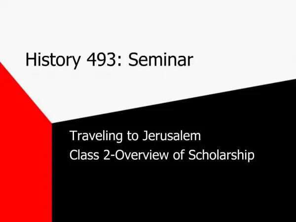 History 493: Seminar