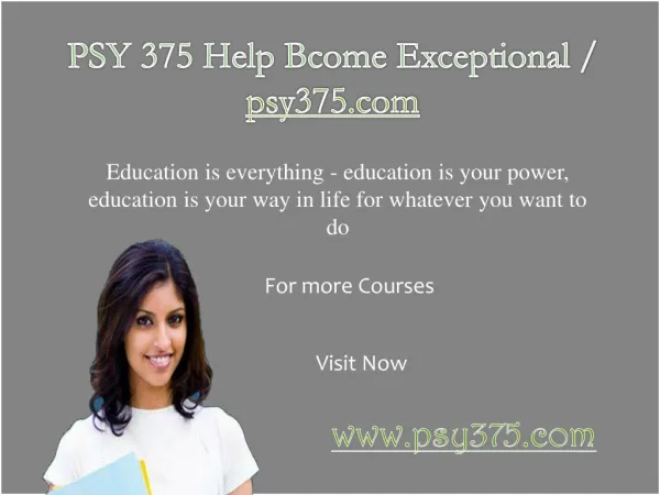 PSY 375 Help Bcome Exceptional / psy375.com
