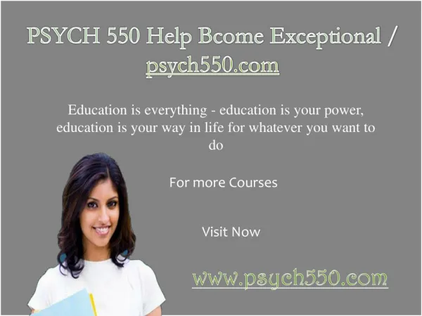 PSYCH 550 Help Bcome Exceptional / psych550.com