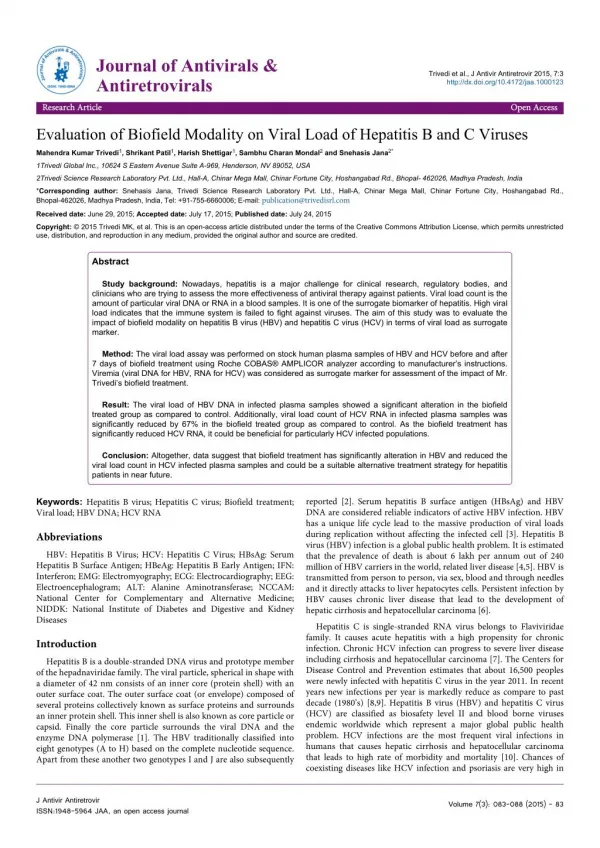 journal of antivirals antiretrovirals