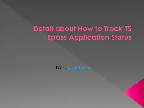 Detail about How to Track TS Epass Application Status