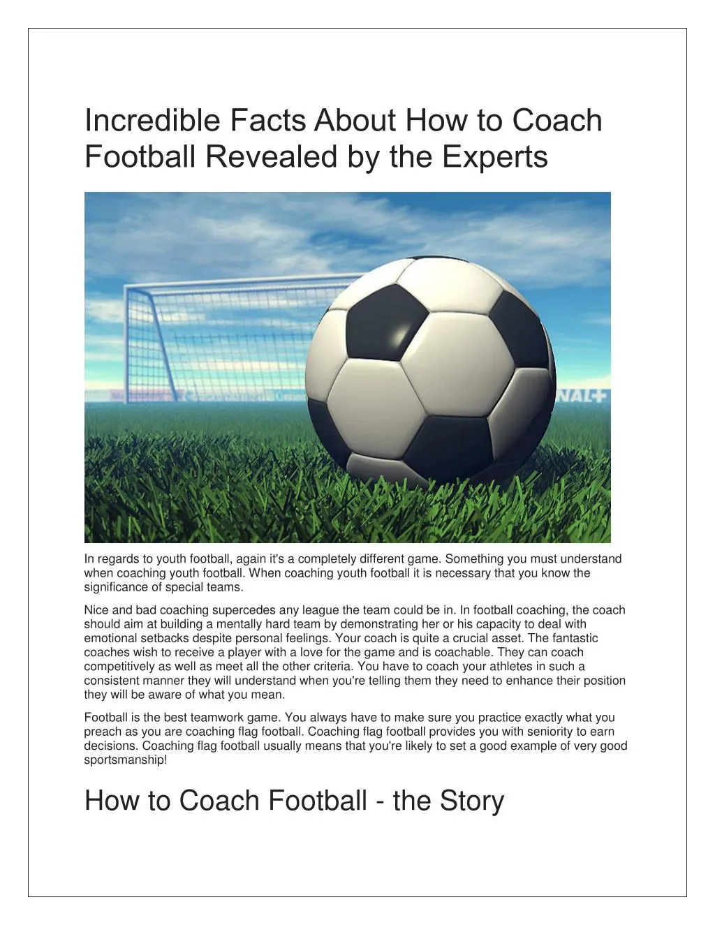 incredible facts about how to coach football