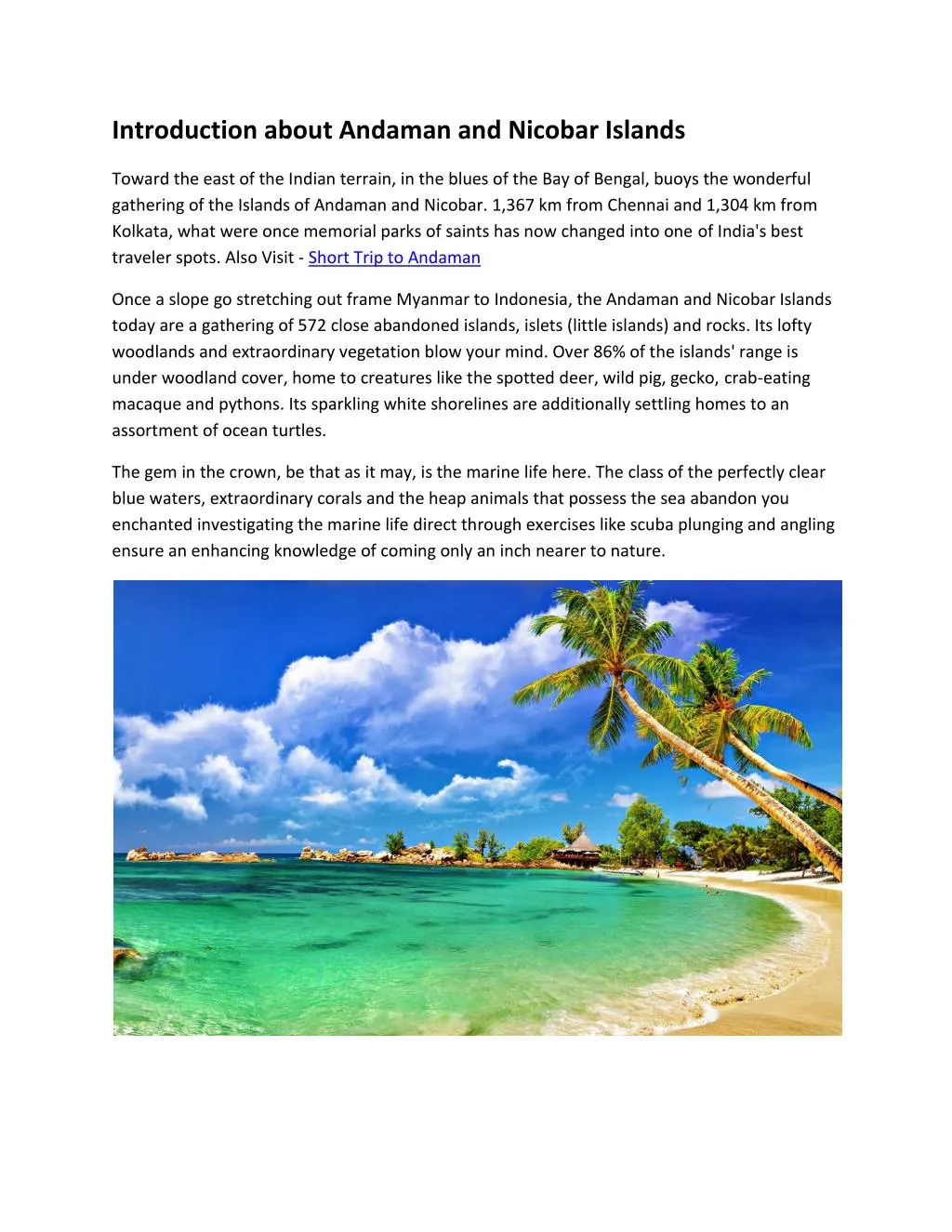 introduction about andaman and nicobar islands