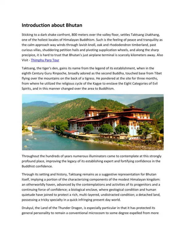 Introduction about Bhutan