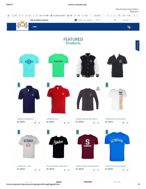Buy Custom Made T-Shirts for Scindia School
