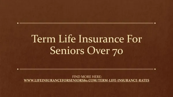 Life Insurance For Seniors Over 70