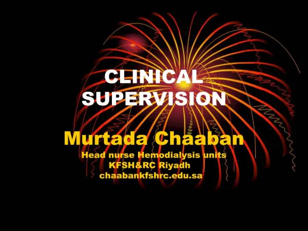 CLINICAL SUPERVISION