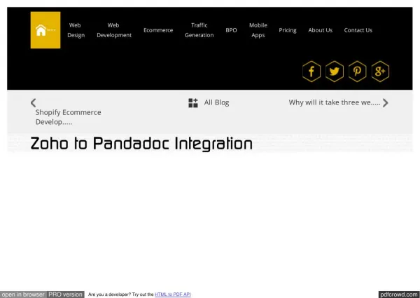 Zoho to Pandadoc integration