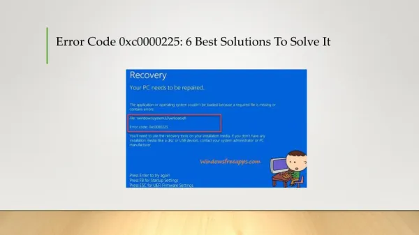How to Fix 0xc0000225 Boot Error in Windows 10