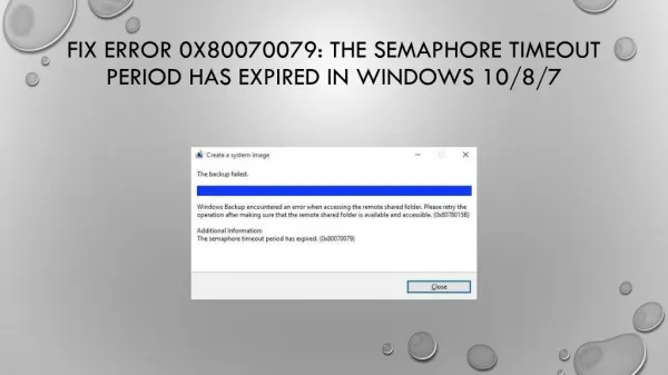 How to fix Error: 0x80070079 in Windows 10