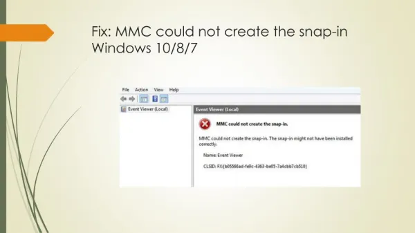 How to fix MMC could not create the snap-in windows 10
