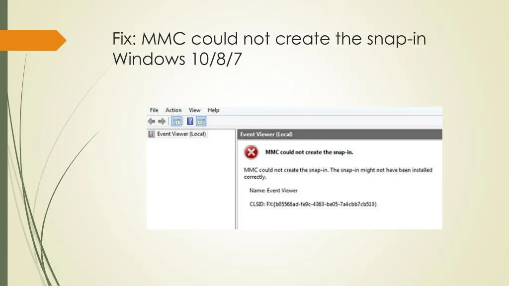 fix mmc could not create the snap in windows 10 8 7