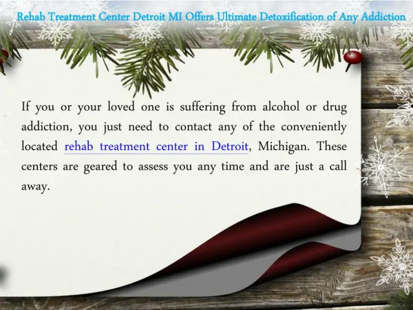 Rehab Treatment Center Detroit MI